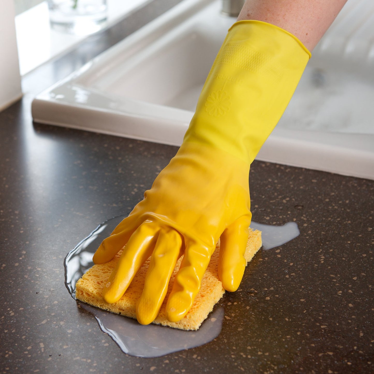 Unisex RUBBER GLOVES KITCHEN- Yellow, Pack of 1