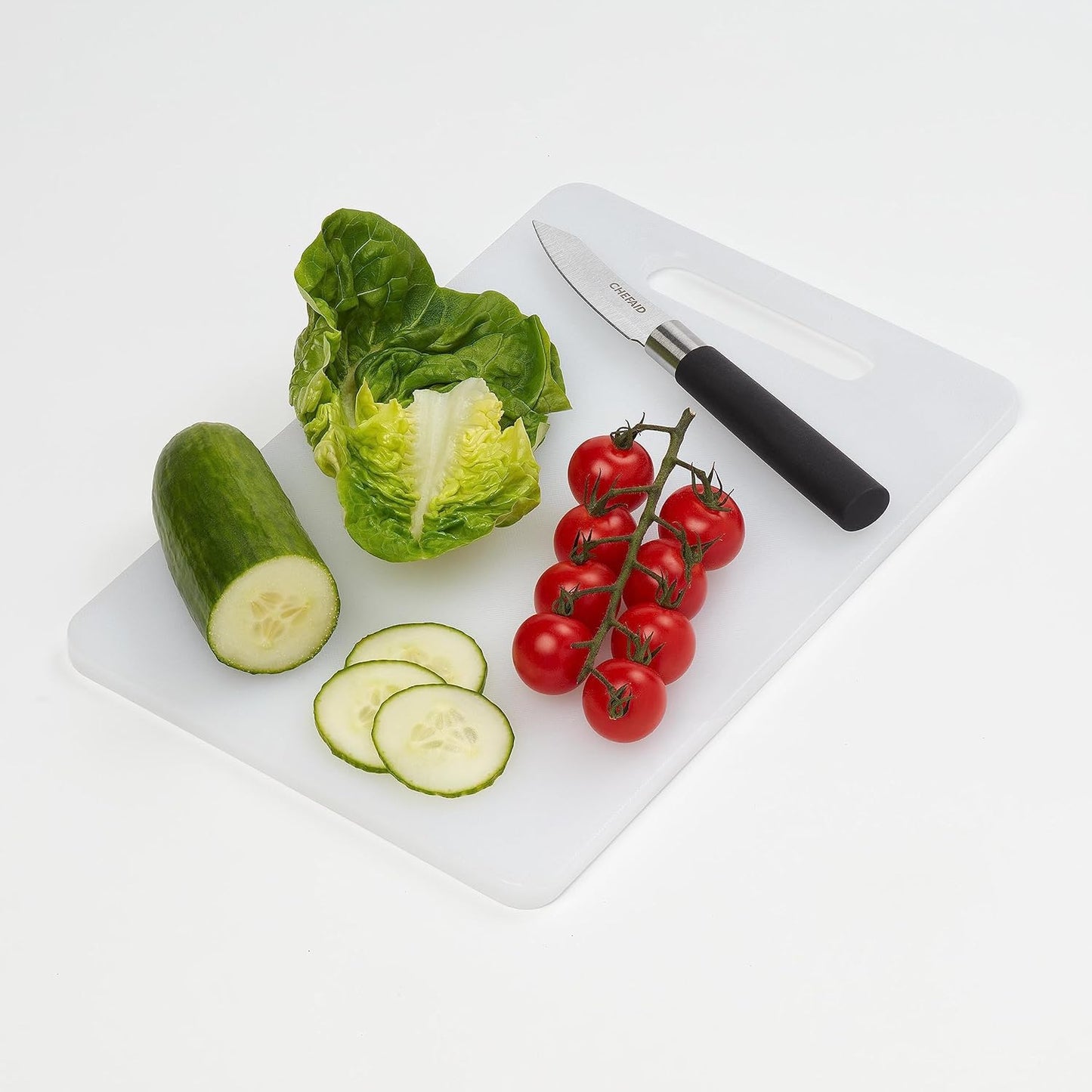 White Poly Chopping Board, Multipurpose Anti-Slip Surface, Easy Clean and Dishwasher Safe with Handle, 35 X 24Cm, Other Colour Options Available.