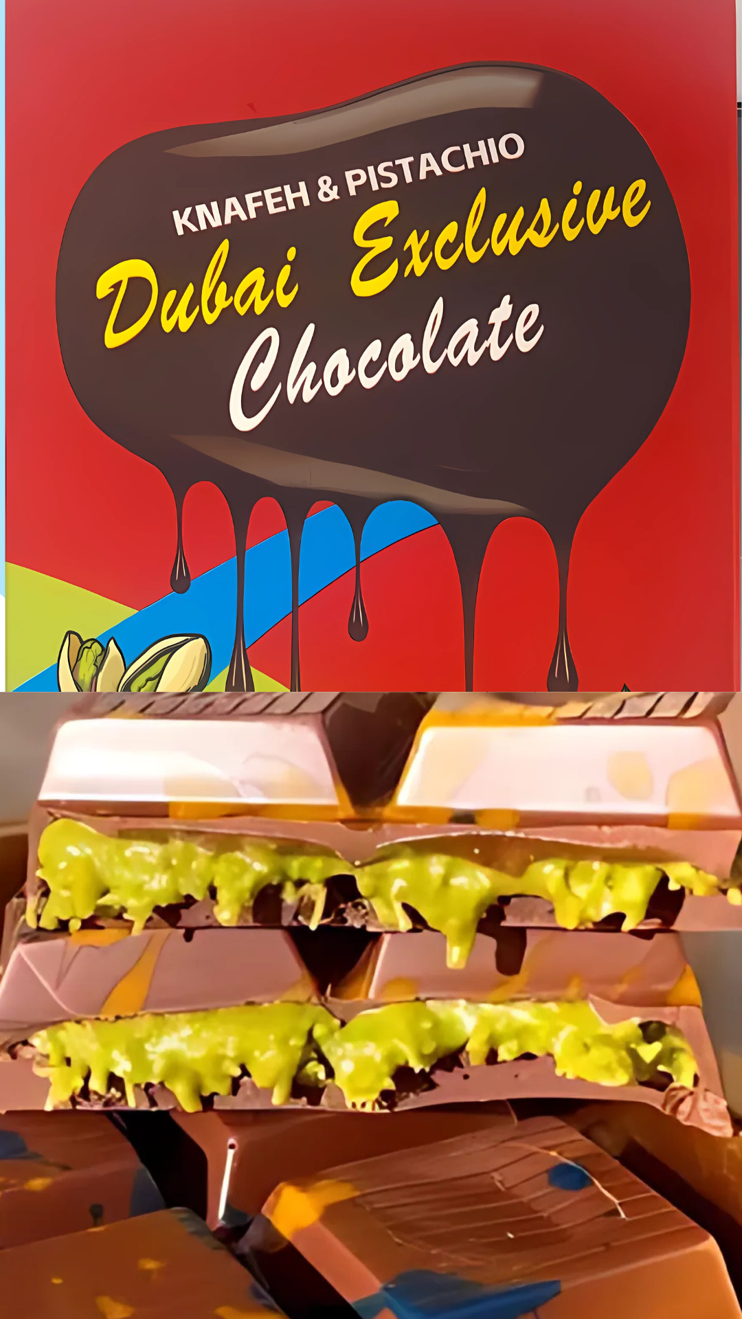 Premium Dubai Chocolate Kunafa and Pistachio