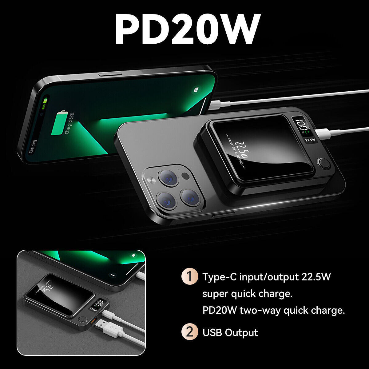 Magnetic Wireless Power Bank 100000 MAh For Magsafe Battery Pack For Phone 14 13