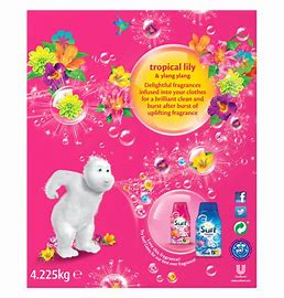 Tropical Lily Washing Powder Joy-Infused Fragrance with Natural Essential Oil Lasting up to 12 Hours in Wear for Brilliantly Clean Laundry Every Time 130 Washes 6.5 Kg