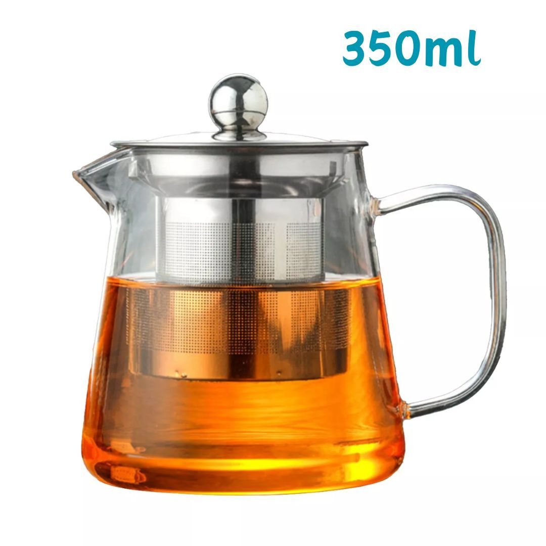 Heat Resistant Clear Glass Teapot Jug With Infuser Coffee Tea Leaf Herbal Pot UK