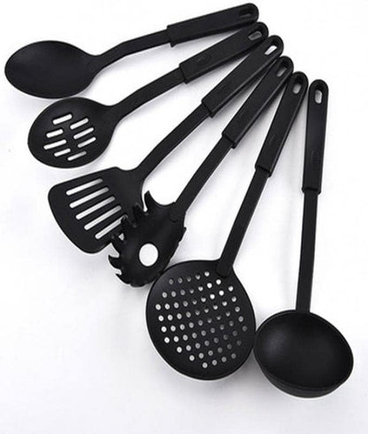 ® Premium 6Pc Nylon Kitchen Utensil Set for Cooking 30Cm Cooking Utensils,Slotted Spatula,Slotted Spoon,Spaghetti Server,Serving Spoon,Soup Ladle,Spatulas