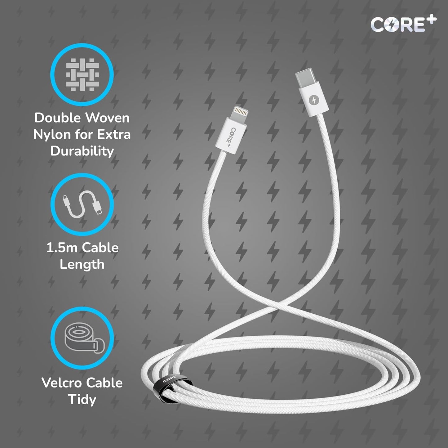 | 1M USB C to 8-Pin Iphone Charger Cable 2.4A 20W | Fast Charging | Compatible with Iphone, Ipad, Airpods + Pro Max, plus | Iphone 13, 14, 12, 11, 10 (1 X 1.5M 27W Fast Charge - Premium Woven)