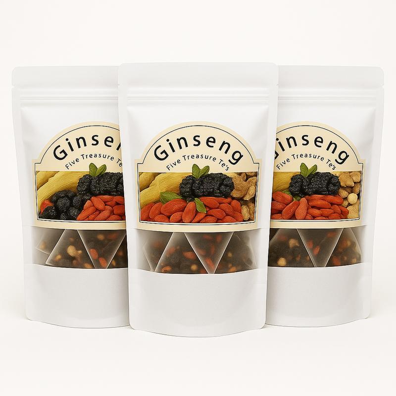 Ginseng Seven Treasures Tea Kidney Tea,  Traditional Chinese Herbal Tea, Natural Organic Kidney Cleanse Detox Tea For Women & Men, 7 Precious Ingredients Formula