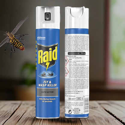 6 X 300Ml Raid Rapid Action Fly & Wasp Killer, Fly Killer Spray for Indoor Use(Total 1800 Ml)