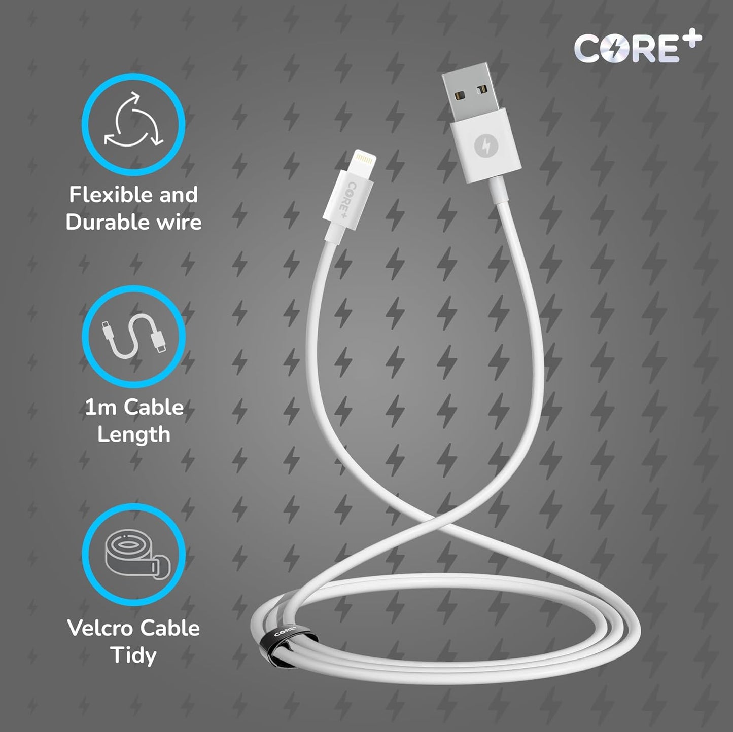 | 1M 8-Pin to USB a Iphone Charger Cable 2.4A 12W | Fast Charging | Compatible with Iphone, Ipad, Airpods + Pro Max | Iphone 15, 14, 13, 12, 11, 10, SE & All Models 5+ (1 X 1M 12W MFI Approved)